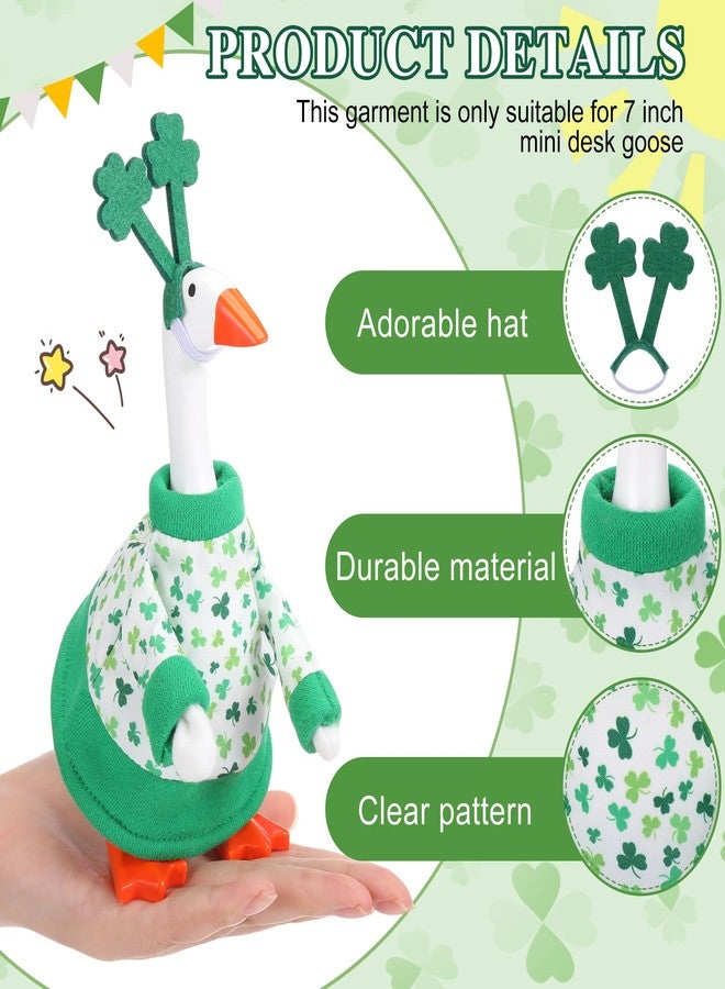 Abbylike 2 Set St. Patrick's Day Desk Goose Outfits 7 Inch Magnetic Goose Keyholder Irish Shamrock Couple Costume with St. Patrick's Pot for Magnetic Duck Statue Desk Key Holder Decor - Image 3